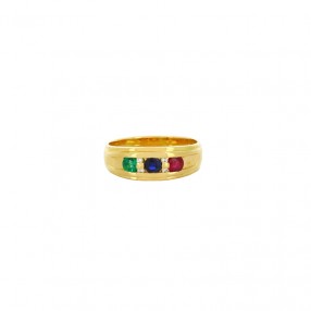 Bague Jonc Tutti Frutti en Or