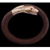 Bracelet ancien serpent en or et cheveux