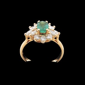 Bague discount marguerite emeraude