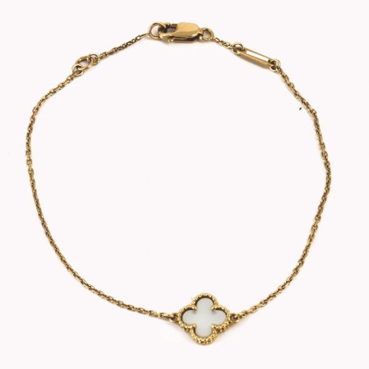bracelet van cleef arpels alhambra trefle or