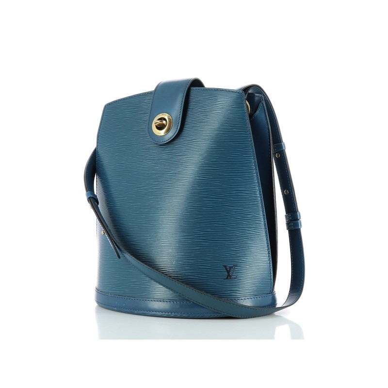 sac a main louis vuitton cluny mm cuir epi bleu anse