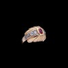 Bague ancienne Rubis diamants 1950's