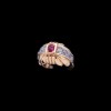 Bague ancienne Rubis diamants 1950's