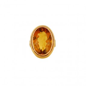 Bague Vintage en Or et Citrine